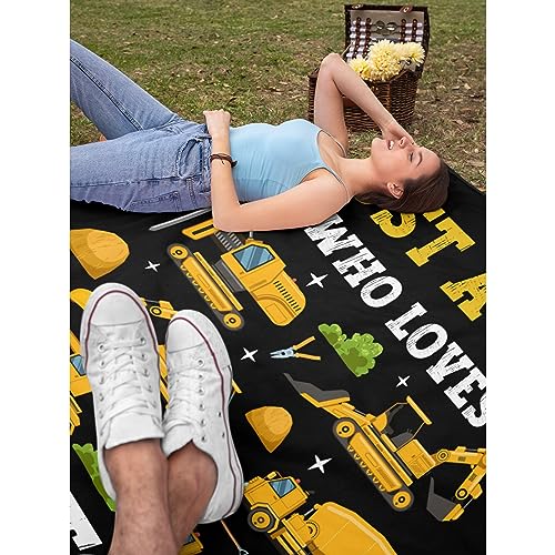 Just A Boy Who Loves Tractors Blanket Plush Cozy Fuzzy Super Soft Flannel Throw Blankets for Couch Sofa Chair Bedroom Gifts for Women Adult Swaddle Friend Birthday 40