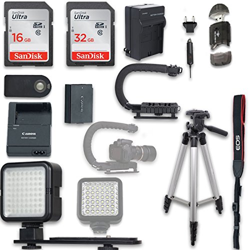Canon EOS Rebel T5i DSLR Camera with Canon EF-S 18-55mm f/3.5-5.6 IS STM Lens + NEW VIDEO BUNDLE KIT + EXTRA MEMORY CARDS