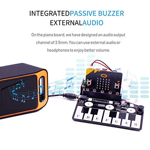 Yahboom Micro:bit Expansion Board Piano Development Board for BBC Microbit, Compatible with Building Blocks Music Expansion Board BBC Accessories for Kids Learning Code Toys (Without Micro:bit)