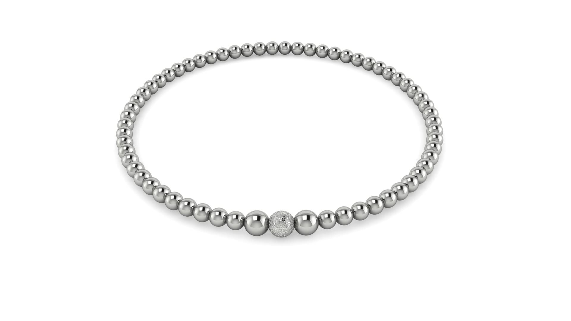 Loving My Bump Beaded 19cm Bracelet Stretch Elasticated Stacking 925 Sterling Solid Silver for Women | Heart Charm or Sparkle Design (Sparkle)