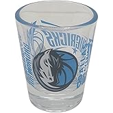 Logo Brands NBA Spirit 2oz Shot Glass, Full 360 Wrap Design (Dallas Mavericks)
