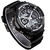 wasserdichte Armbanduhr, Kinderuhr Digital Analog, Kinderarmbanduhren für Jungen
