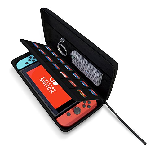Amcase nintendo switch hard carrying case with 14 game …