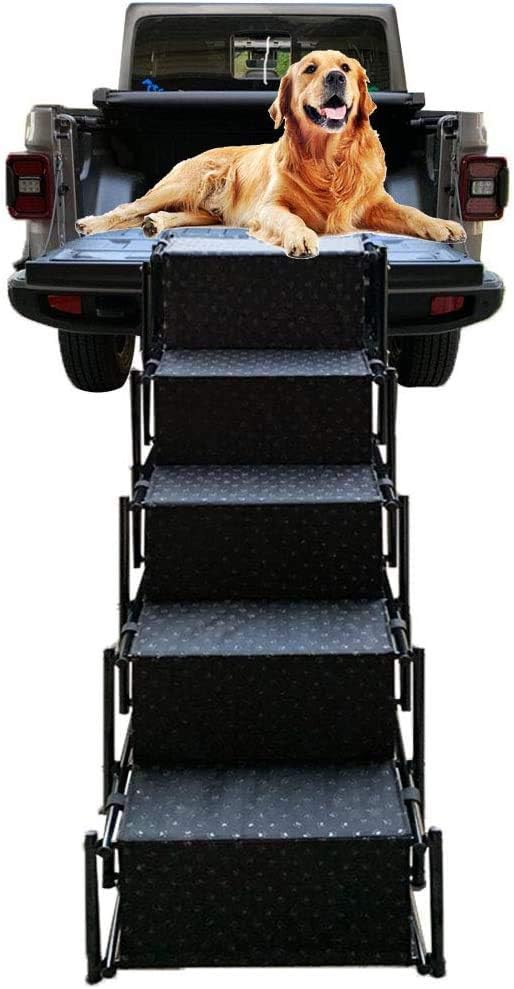 Pet Dog Car Step Stairs, Accordion Folding Pet Ramp for Indoor Outdoor