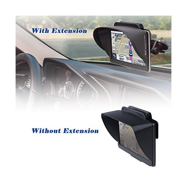 TFY-GPS-Navigation-Sun-Shade-Visor-Plus-Flexible-Visor-Extension-Piece-for-Garmin-nvi-2797LMT-7-Inch-Portable-GPS-and-Other-7-Inch-GPS