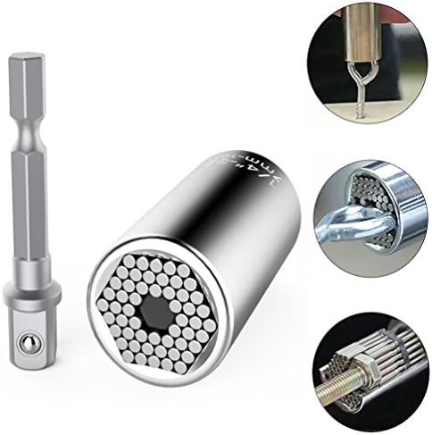 Universal Socket Wrench, Efuntuck Multi-function Professional Repair Tools, Grade Ratchet Gator Wrench Socket Set 1/4 to 3/4 inch, with Power Drill Adapter (2 pcs set)