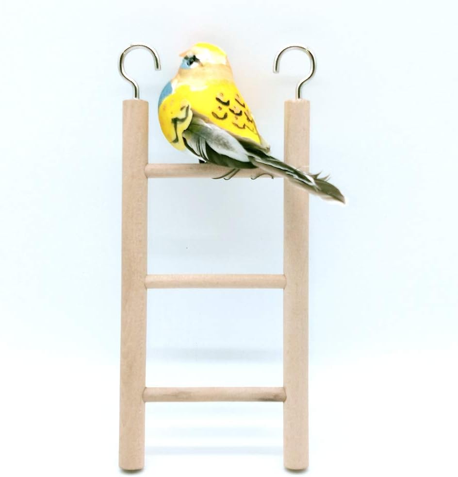 LWINGFLYER 2pcs Wooden Ladder for Bird Parrot Ladder Climbing Toy Birdie Basics (3 Step & 4 Step) : Pet Supplies