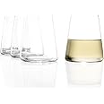 Stölzle Lausitz Stemless White Wine Glasses Set of 4 (Power). Dishwasher Safe Crystal Stemless Wine Glasses (12.75Floz). Durable Stemless Wine Glasses
