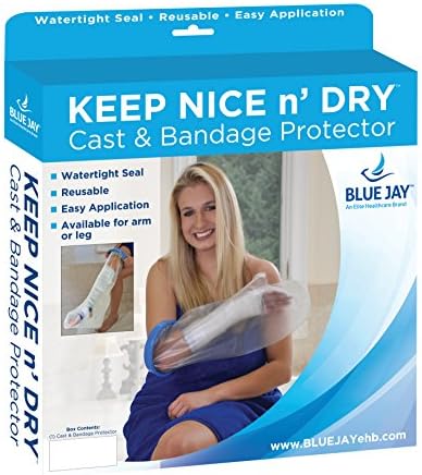 Blue Jay An Elite Healthcare BrandCast Cover [Adult Wide Short Leg] - Waterproof Bandage Protector | Watertight Seal, Reusable, Easy to Use | Medical Supplies & Equipment