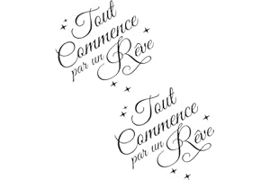 Zerodeko Proverbs Wall Stickers 2pcs Set Self-adhesive French Text Home Decor Wall Decals for Living Room