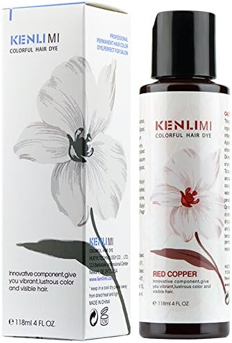 KENLIMI 100% Vegan No PPD No Ammonia Long Lasting Hair Color Dye,4 oz (Red Copper)
