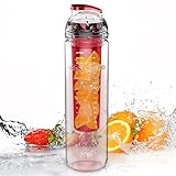 DCOU 28oz 800ML Fruit Infuser Water Bottle With Removable Infuser Basket And Flip Top BPA/EA-free Multiple Colors 068