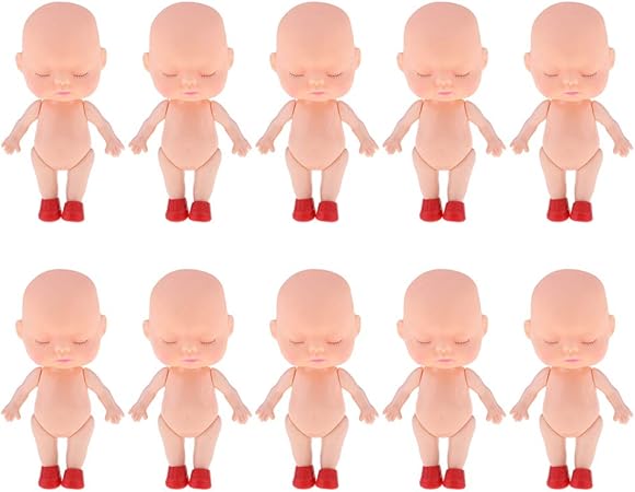 Amazon D Dolity 10個入り ミニ 赤ちゃん人形 新生児人形 ベビードールヌードボディ 金型 おもちゃ お風呂用おもちゃ おもちゃ