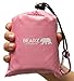 BEARZ Outdoor Pocket Blanket - Beach Blanket Waterproof Sandproof, Picnic Blankets Waterproof Foldable, Lightweight & Compact for Hiking, Camping, Travel, Festival Accessories (Pink)