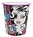 Monster High Pink Purple and Blue Colored Platic Trash Can