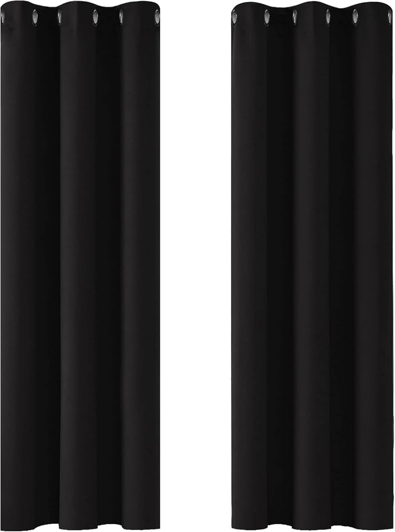 Deconovo Blackout Eyelet Curtains 42 x 72 Inch 2 Panels Thermal Insulated