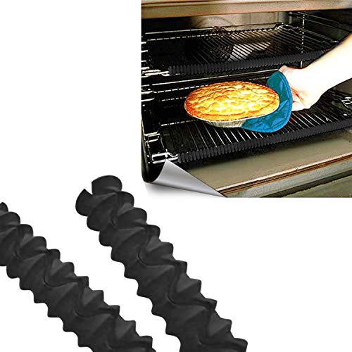 Oven Accessories,Oven Rack Guards 2PCS Food Grade Heat Resistant Anti-scalding Silicone Oven Rack Guards Shields Protectors for Home Dining Restaurant Black - Thumbnail 2