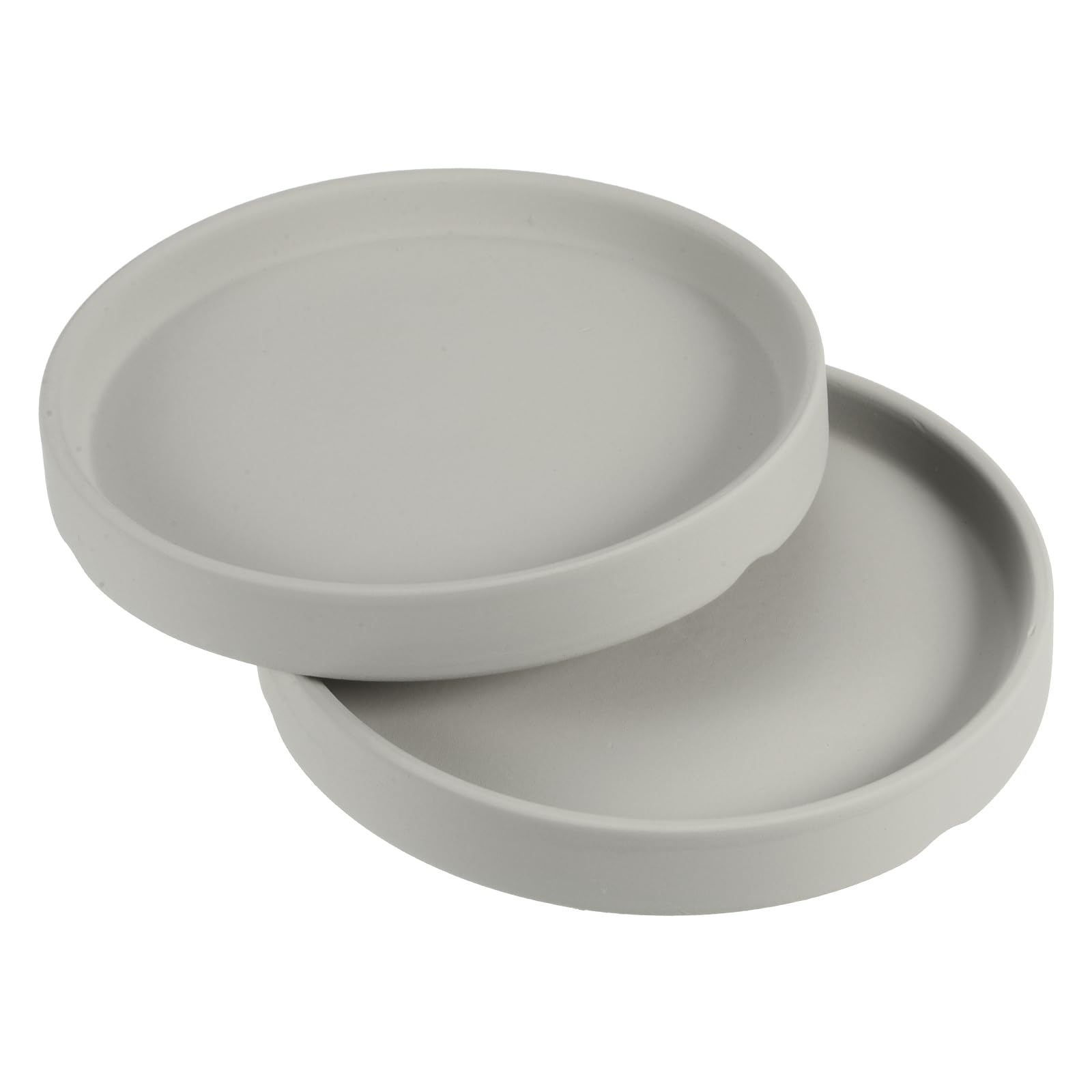 PATIKIL Plant Pot Saucers 4.5 Inch, 2 Pack Ceramic Round Flower Drip Tray for Indoor Outdoor, Gray — image 1