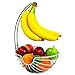 Superiore Livello Chrome Fruit Basket with Banana Hanger, Elegant and Decorative Fruit Bowl with Banana Hook.