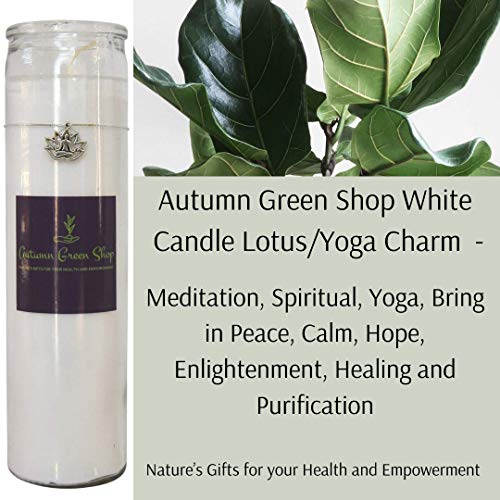 White Candle - Lotus/Charm - Meditation, Spiritual, Yoga to Bring in Peace, Calm, Hope, Enlightenment, Healing and… - Image 3