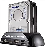 SISUN &reg; 2.5"/3.5" IDE SATA HDD Docking Station +Card Reader Hub (Black)