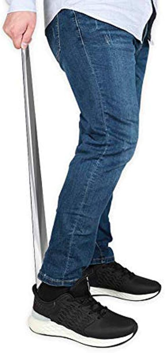 80CM Shoe Horn, Stainless Steel Metal Long Handled Silver Smooth