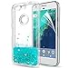 LeYi for Google Pixel Glitter Case (Not Fit Pixel XL) for Girls Women, Shiny Bling Sparkle Cute Moving Quicksand Liquid Clear TPU Bumper Protective Phone Case for Google Pixel 2016 Turquoise