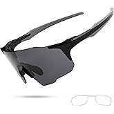 WGO&MJC Sports Sunglasses, TR90 Rimless Frame, 100% UV400 Protection, Ideal For Baseball, Cycling, Cricket, Golf, Running