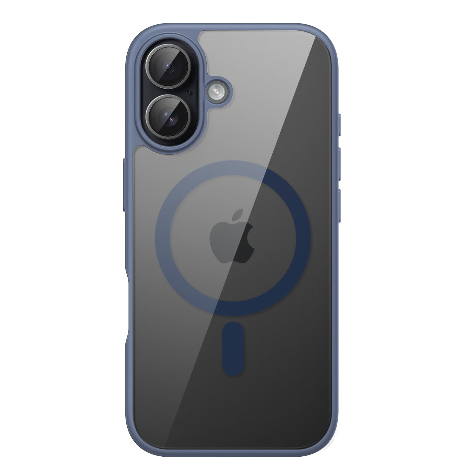 JETech Magnetic Case for iPhone 17 6.3-Inch Compatible with MagSafe, Shockproof Phone Bumper Cover, Solid Color Matte TPU Frame, Anti-Scratch Clear Back (Storm Blue)