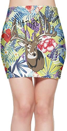 G MINIskirt Musk Deer Vintage Women High Waist Pencil Skirts