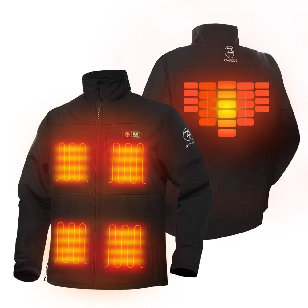 Ptahdus Menâs Heated Jacket Soft Shell with Hand Warmer, with 7.4V Battery Pack | Pricepulse