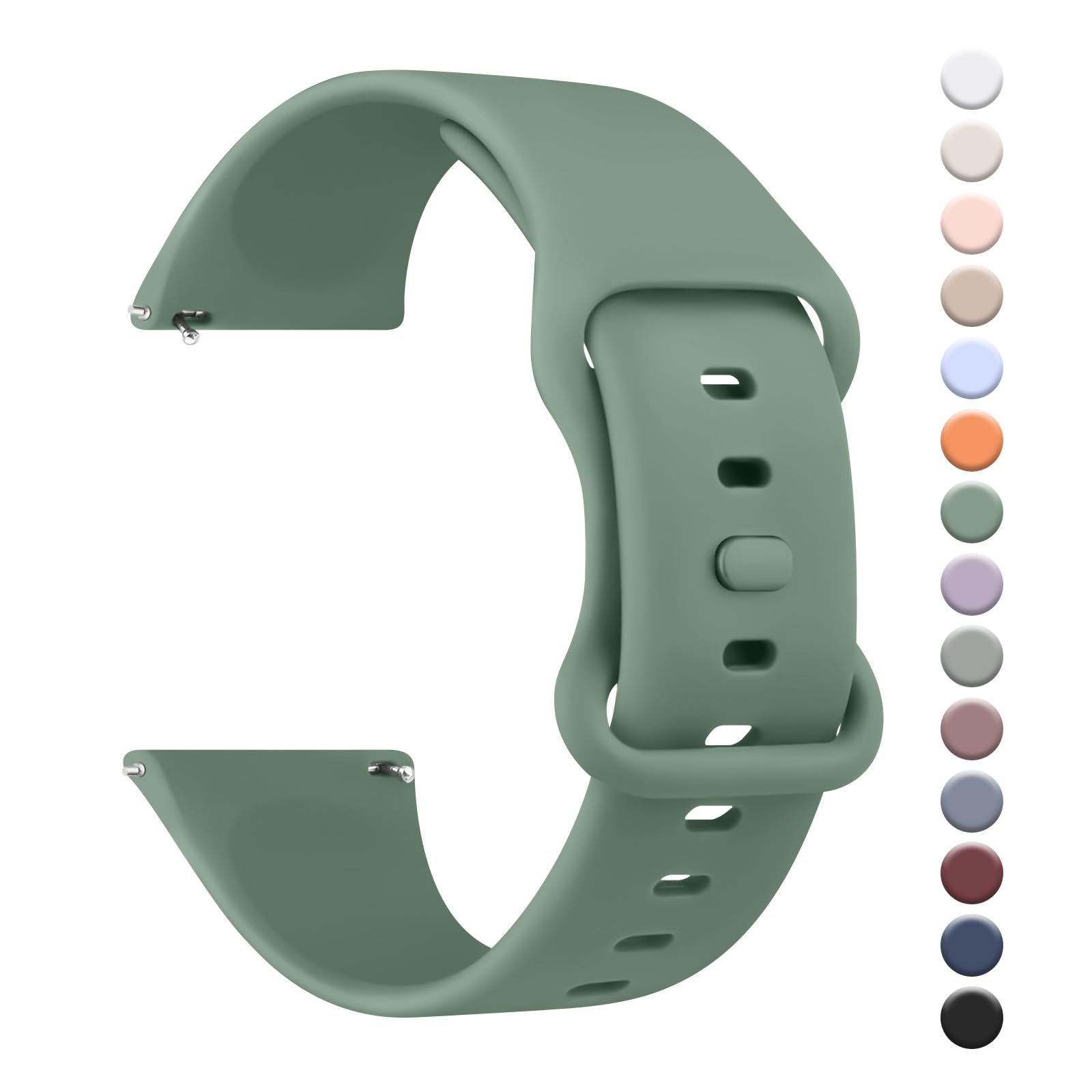 AK 4 Pack Smart Watch Straps 20mm for Women Men, Replacement Straps Band for Smart Watch with new Buckle,soft silicone quick release,smart watch wristband (Z-Cactus, 22mm)