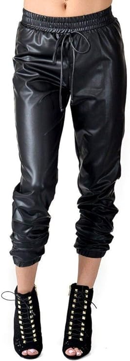 ladies leather joggers