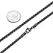 FOSIR 2-4MM Mens Womens Stainless Steel Black Rolo Cable Chain Necklace 18-36 Inch