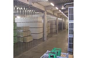 PASSEAL Freezer Curtain Strip Door Kit - 60 in. (5 ft) Width x 96 in. (8 ft) Height Low Temp Clear 8 in. Wide X .08 Thick PVC Strips with 50% Overlap