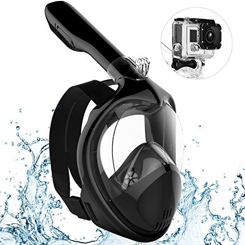 IOO Snorkel Mask Full Face for Adult Youth and Kids 180 Degree Panoramic View Anti-Fog & Anti-Leak GoPro Compatible Snorkeling Set
