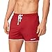 Baleaf Men's Fitted Bodybuilding Gym Shorts Zipper Pockets Dark Red Size M