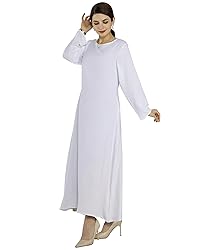 Zofocy Solid Color Women Abaya Modest Muslim Prayer