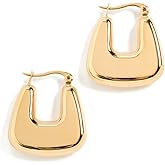 By Adina Eden Women's Solid Graduated Square Shape Hoop Earrings, Gold, One Size