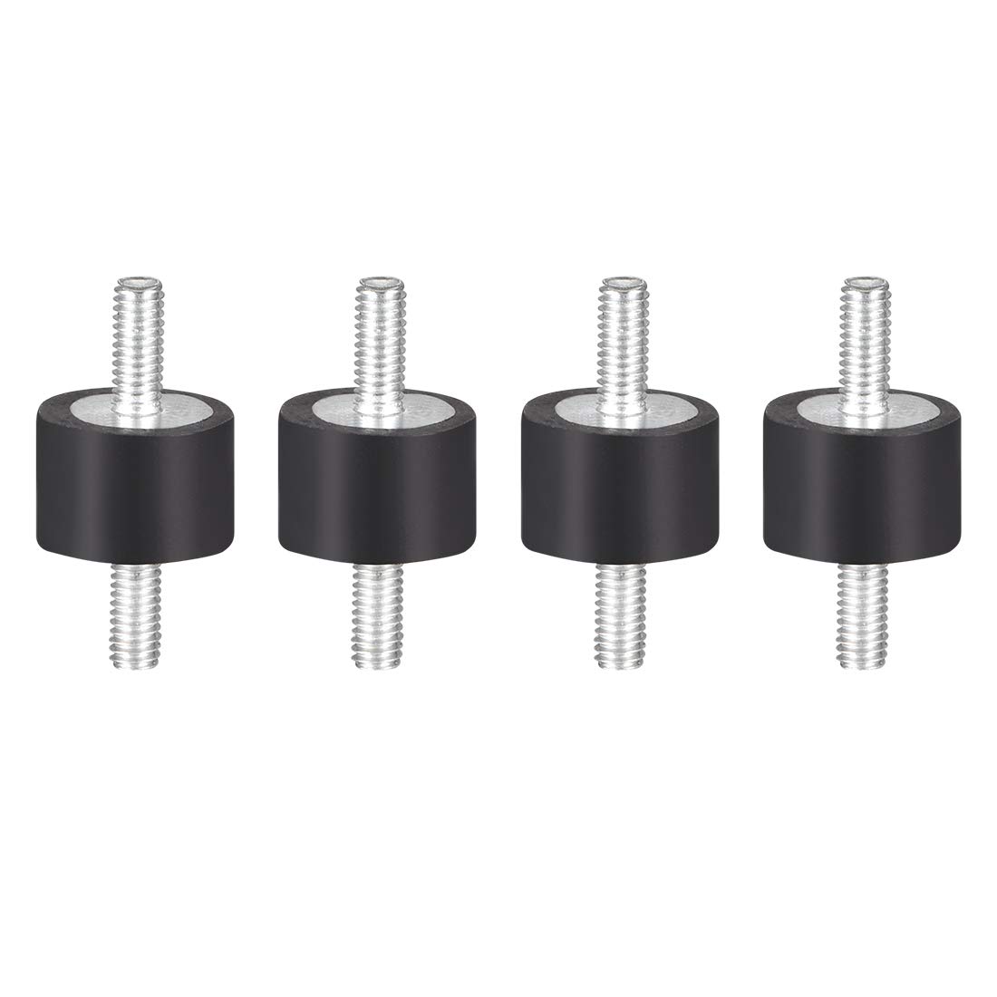 sourcing map 15 x 10mm Rubber Mounts,Vibration Isolators,Shock Absorber with M4 x 10mm Studs 4pcs