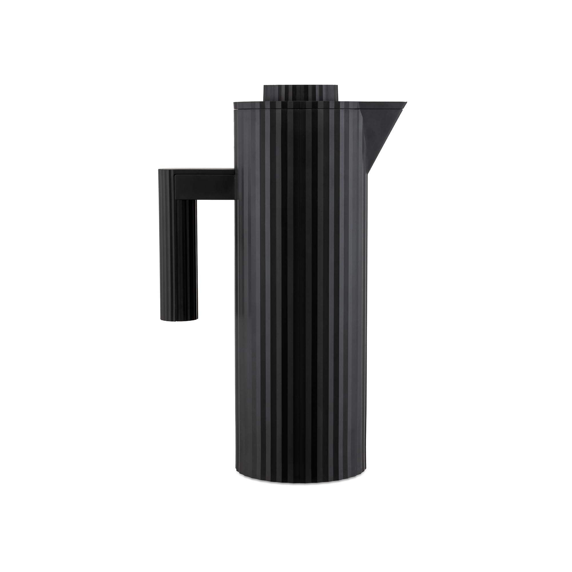 Alessi Plissé MDL12 B - Design Thermo Insulated Jug in Thermoplastic Resin with Double Wall Thermal Glass Inside, 100 cl, Black