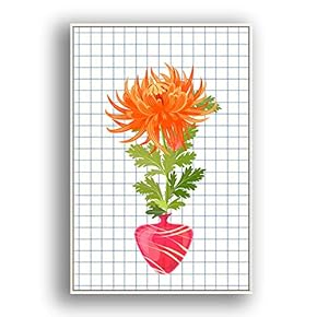 Framed Canvas Wall Art Beautiful Flowers in Grid Giclee Print Gallery Wrap Modern Home Prints Ready to Hang - 16x24 inches