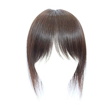 human hair topper with bangs