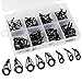 Sougayilang Box Small Freshwater Saltwater Fishing Rod Parts Ring Stainless Repair Guides DIY Set Kits (80pcs Black TOP Tips)