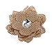 Tinksky Burlap Flowers Crystal Hessian Burlap Rose Flowers Valentine's Day gift for women girls - 5 Pieces