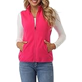 Fuinloth Women's Fleece Vest, Polar Soft Sleeveless Classic Fit with Zip up Pockets