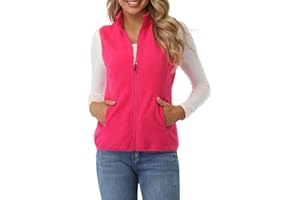 Fuinloth Women's Fleece Vest, Polar Soft Sleeveless Classic Fit with Zip up Pockets