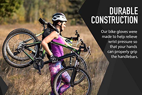 image for RIMSports Bike Gloves for Men & Women - MTB Gloves w/Microfiber Thumb 