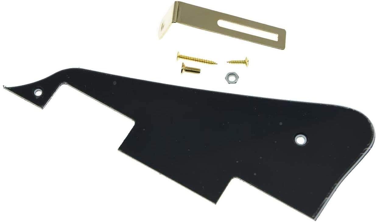 Dopro Black 3 Ply LP Guitar Pickguard with Gold Bracket for Epiphone Les Paul