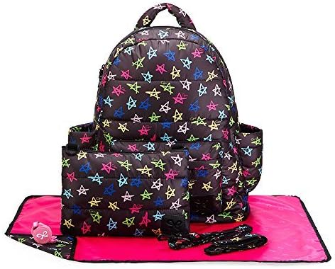 CiPU Baby Diaper Bag with 14 Compartments &amp; 6 Bag Accessories including Changing Pad, Pouch, Adjustable Buckle - Weightless on Your Shoulder &amp; Waterproof - L Rock Stars by CiPU